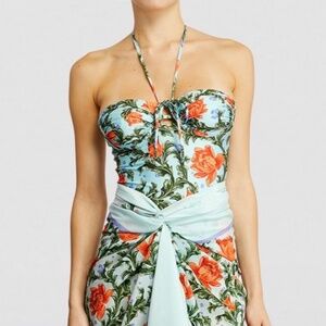 Agua by Agua Bendito Sandalo Swimsuit & Lavanda Pareo Peonia Atardecer Set